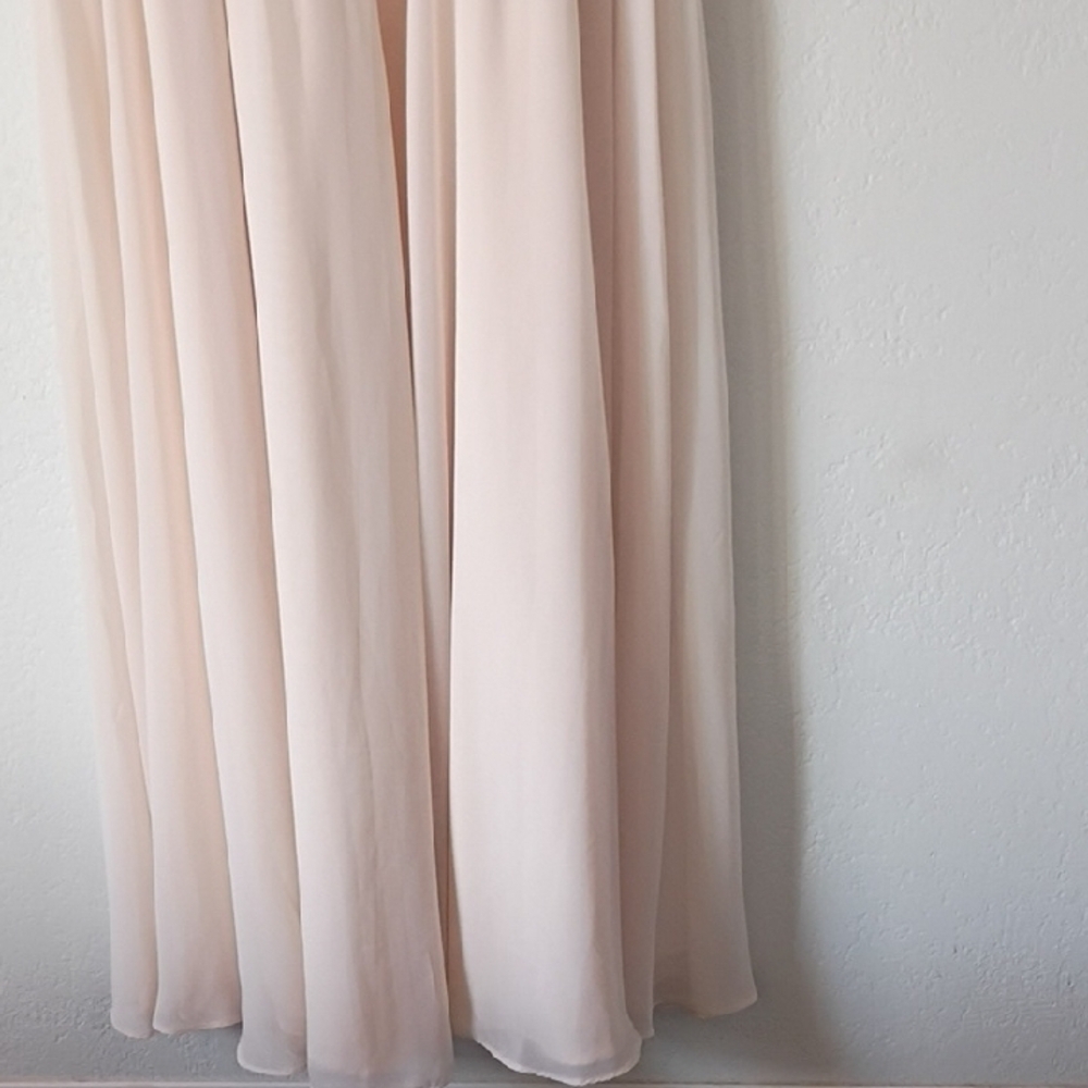 Azazie Lianne Cream Alabaster Bridesmaid Maxi Dress Size 8 - Picture 12 of 16